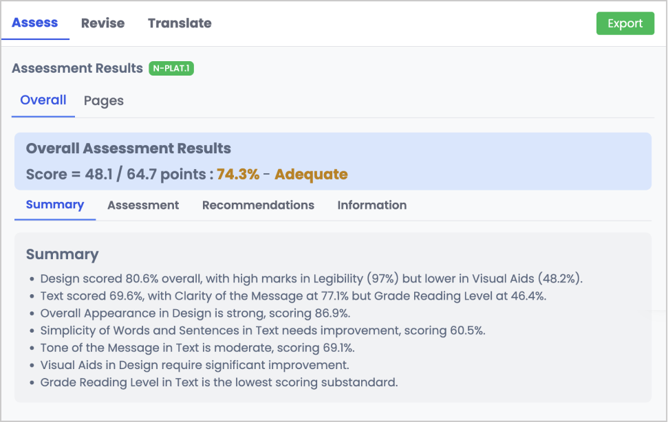 Assessment Interface
